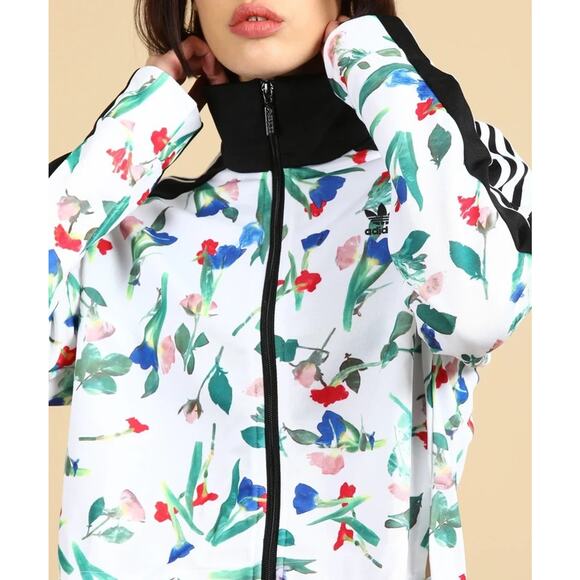 Adidas Bellista Cropped Track Jacket Floral Print ED4762 Women's US Size Small - Picture 6 of 13